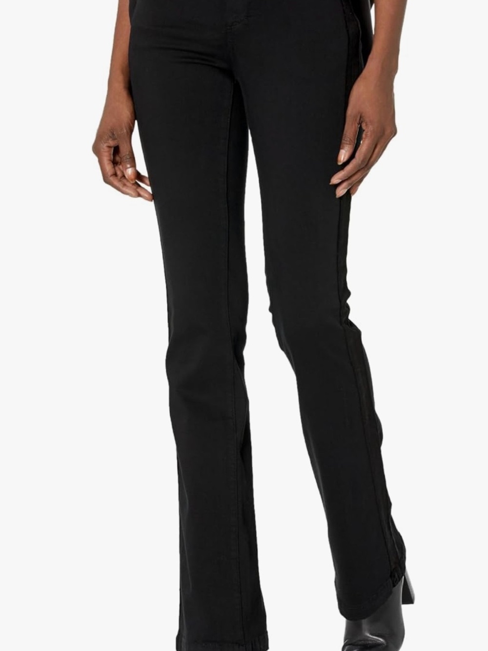 Paige Women’s Black Manhattan Bootcut Jeans with velvet details